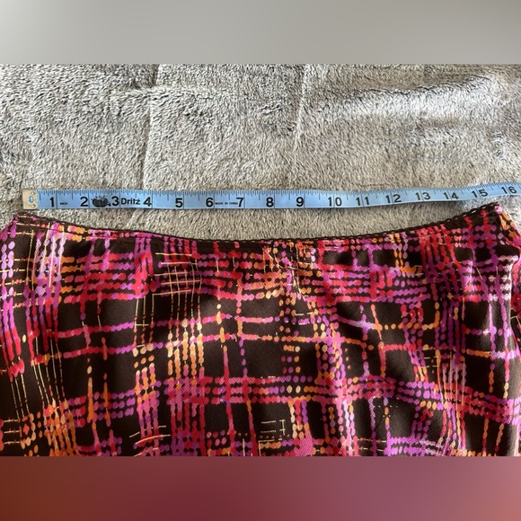 Colorful Boho lined skirt brown, pink, red, orange size 10P - Picture 7 of 7